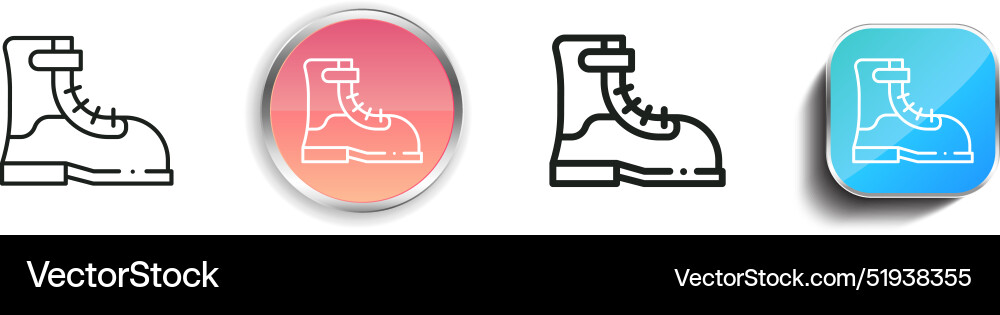 Boot icon thin linear regular and button style Boot icon thin linear regular and button style vector image