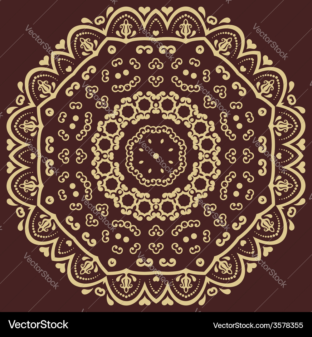 Damask pattern orient background Vector Image