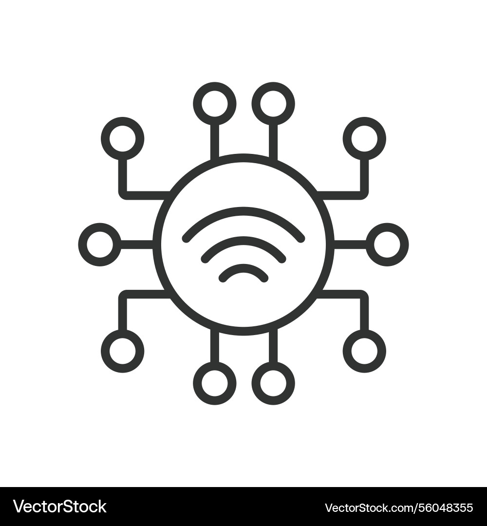 Iot sensor icon in line design sensors vector image