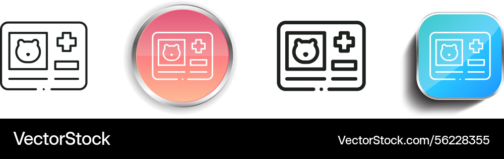 Member card icon thin linear regular and button Member card icon thin linear regular and button Vector Image
