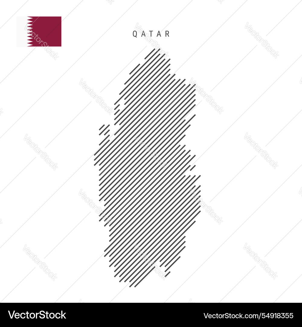 Qatar map from pattern of black slanted parallel Qatar map from pattern of black slanted parallel Vector Image