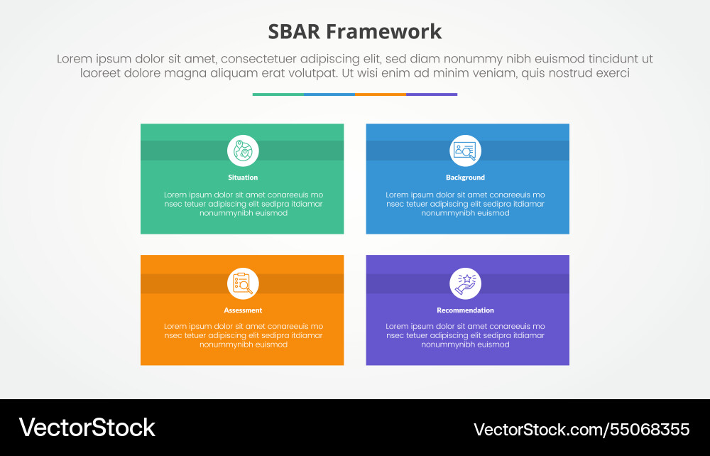 Sbar tool framework infographic concept for slide Sbar tool framework infographic concept for slide vector image