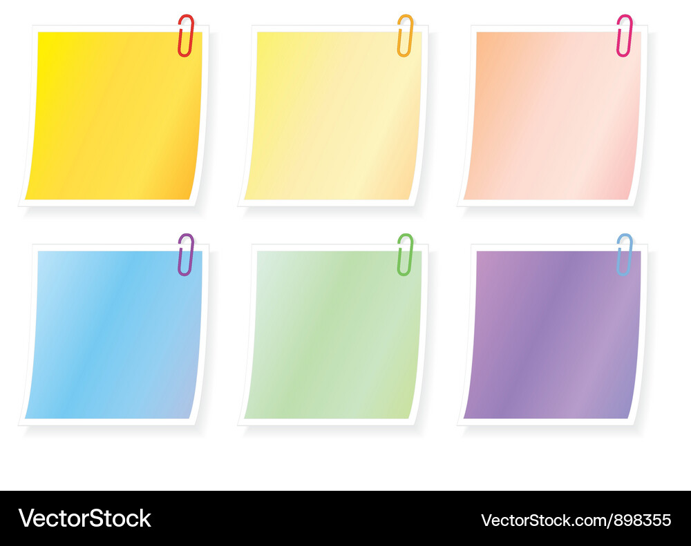 Set of Blank Paper Notes Vector Image