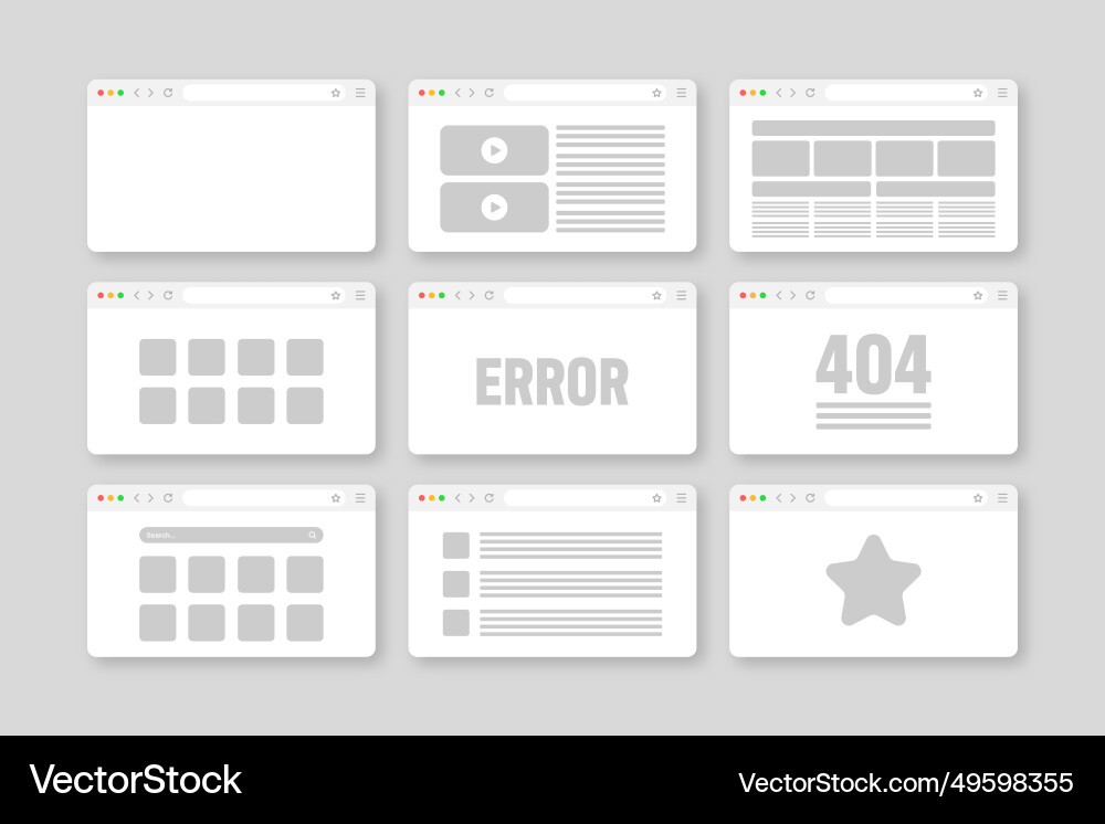 Web-Browser-Fensterseiten-Layout mit toolbar Web-Browser-Fensterseiten-Layout mit toolbar vektorbild
