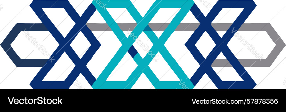 Abstract hexagon x pattern geometric interplay Vector Image
