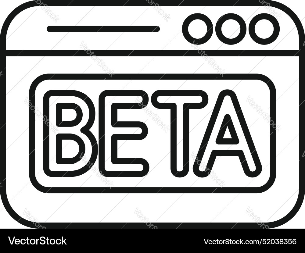 Beta version software showing with webpage design Beta version software showing with webpage design vector image