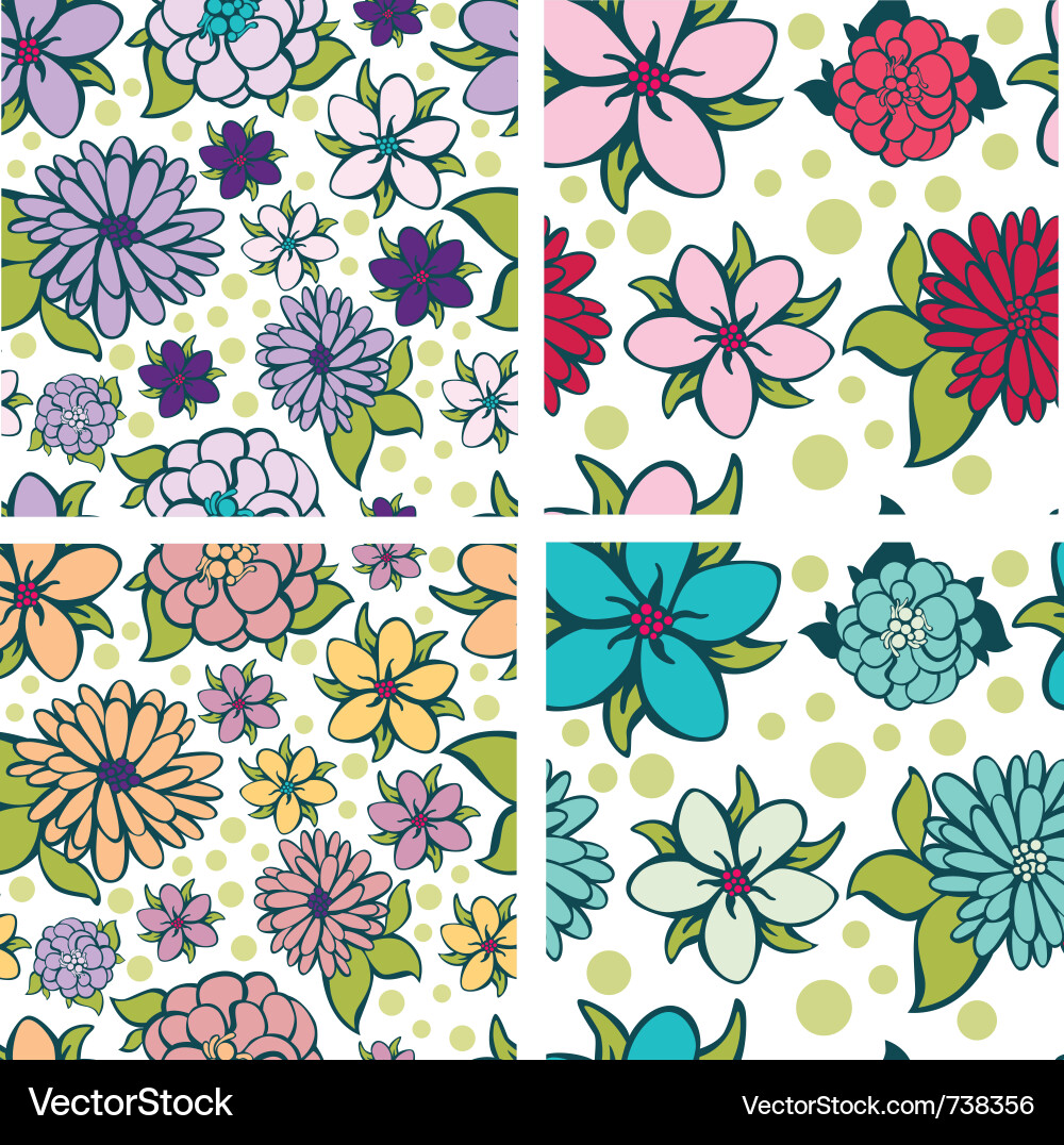 Flowers seamless pattern vector image