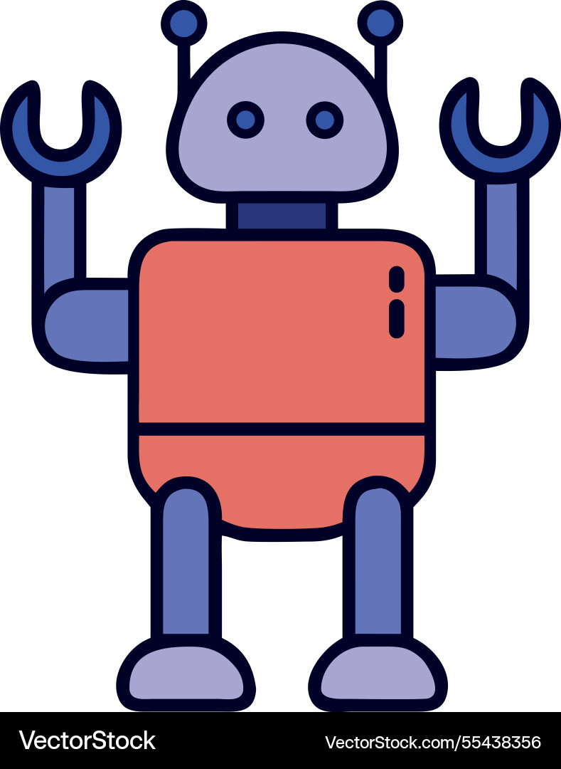 Robot with tools tech gadget Vector Image