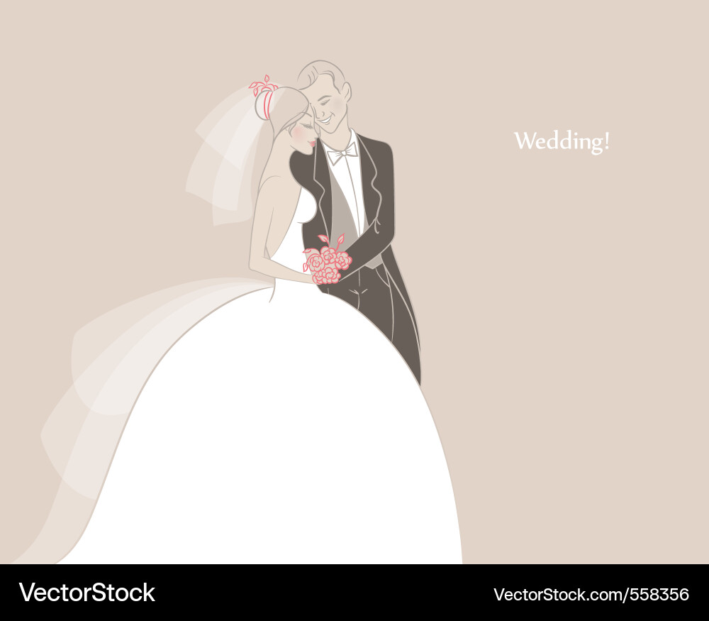 Romantische Hochzeitspaar Vektorbild