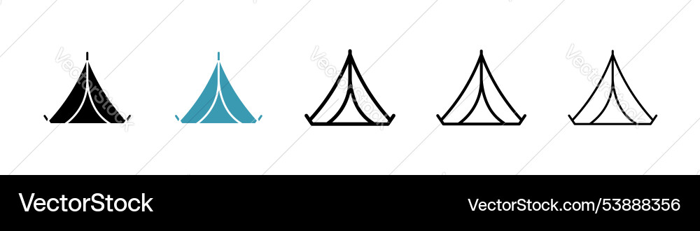 Tent icon set Royalty Free Vector Image - VectorStock
