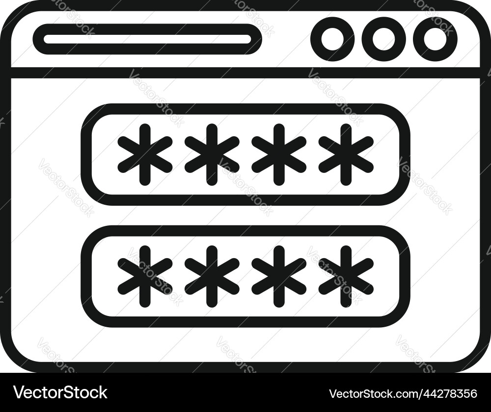 Web password icon outline data privacy Web password icon outline data privacy vector image