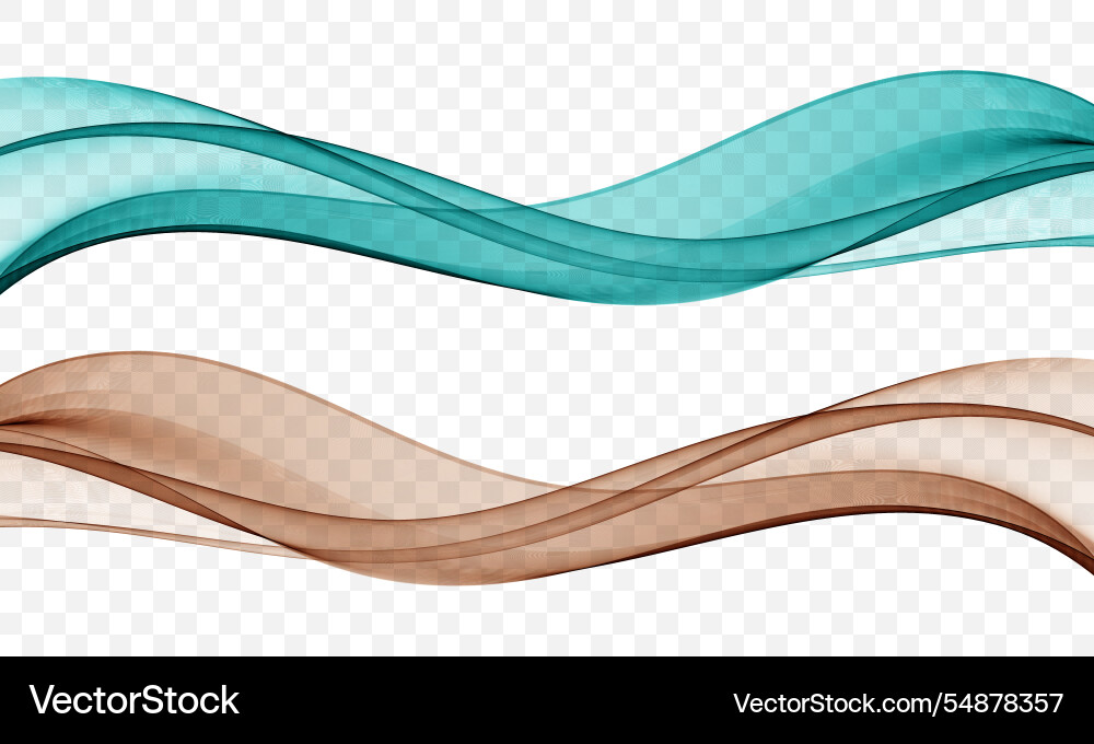 Abstract transparent wave design element set Abstract transparent wave design element set vector image