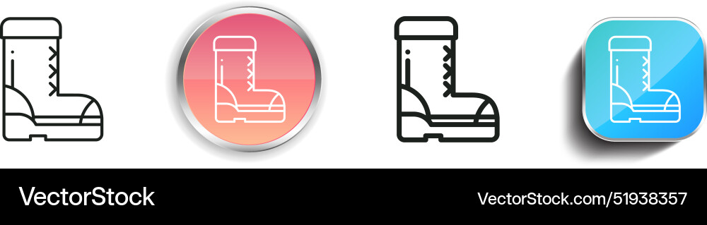 Boot-Symbol dünne lineare regelmäßige und Schaltfläche Stil Boot-Symbol dünne lineare regelmäßige und Schaltfläche Stil vektorbild