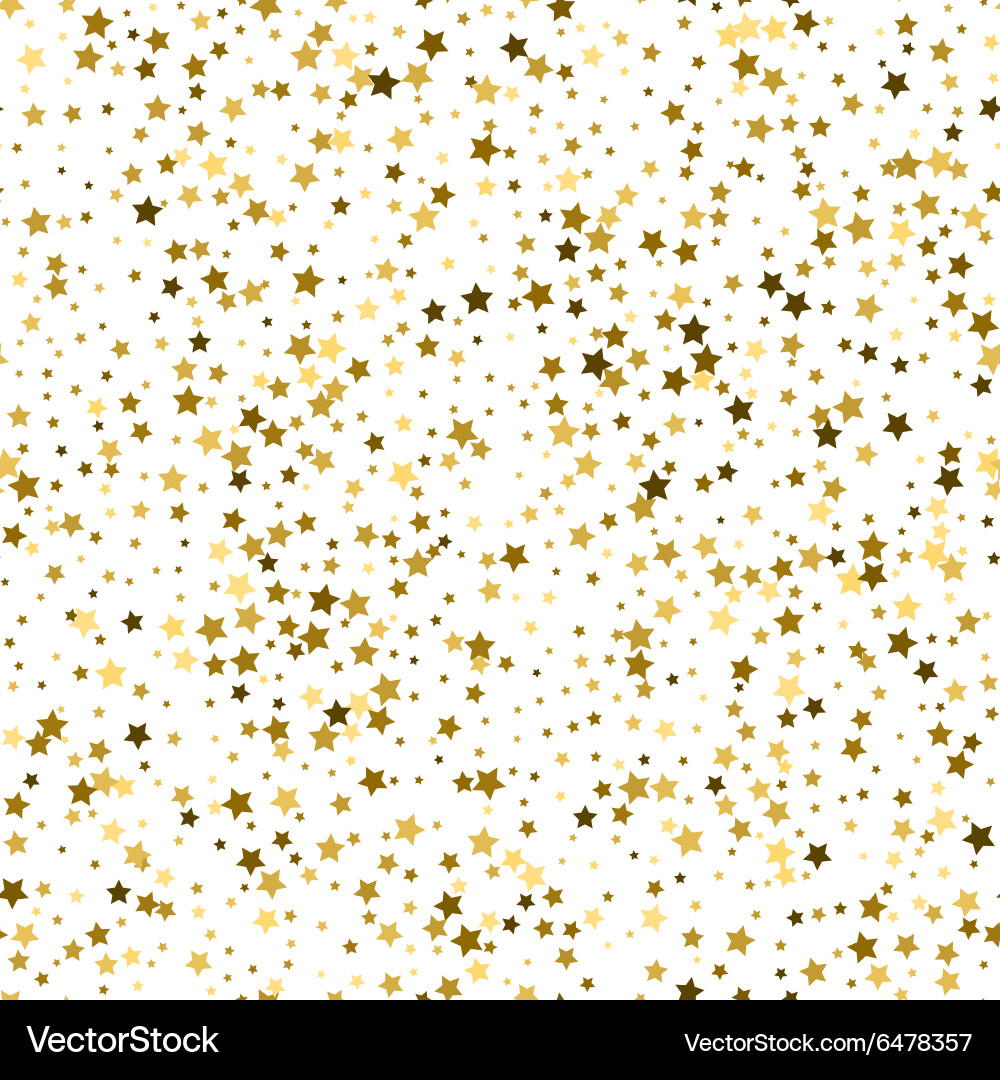 Gold Star Seamless Pattern Vector Image