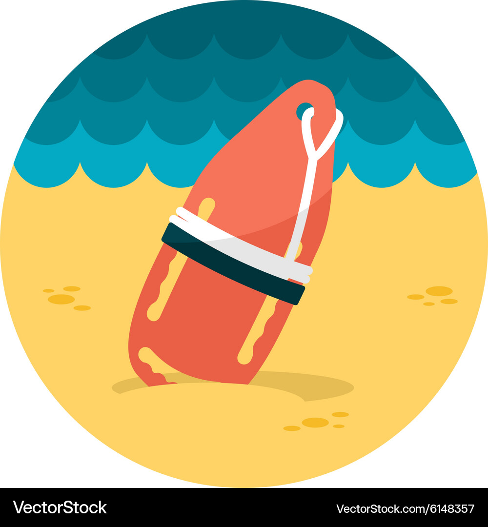 Torpedo rescue lifeguard buoy flat icon Vector Image
