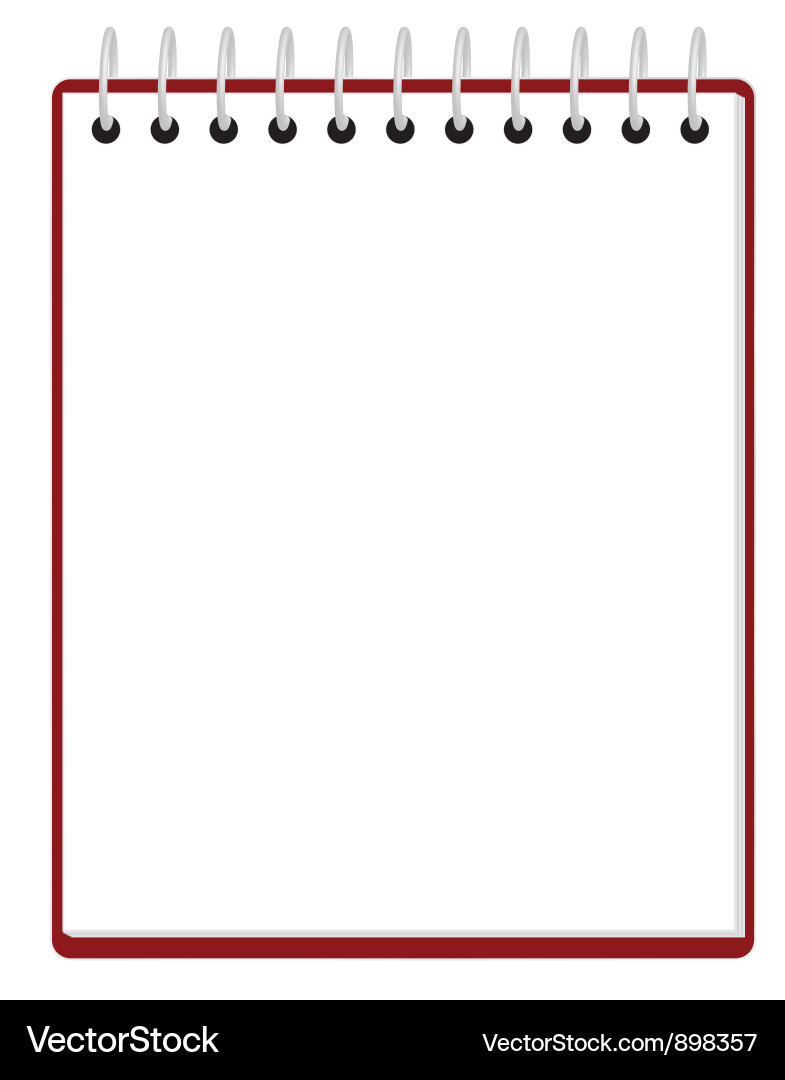 White Notepad with Paper vector image