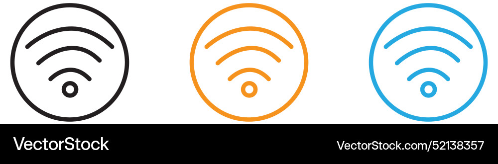 Wifi signal logo set collection for web app ui Wifi signal logo set collection for web app ui vector image