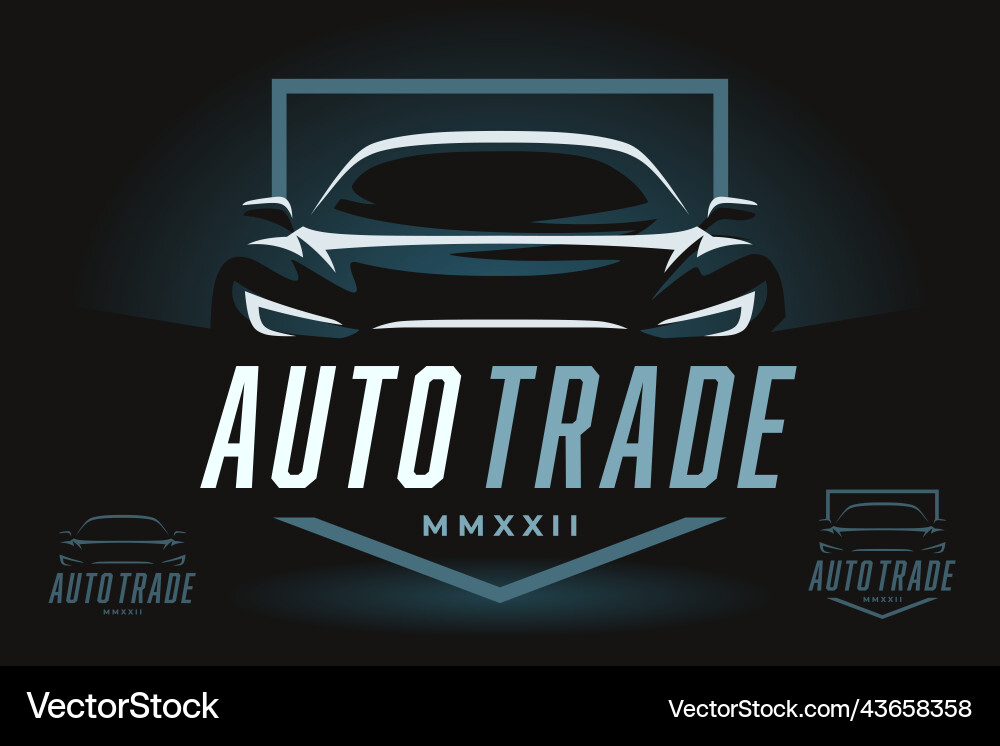 Auto trade car dealer logo emblem Auto trade car dealer logo emblem vector image