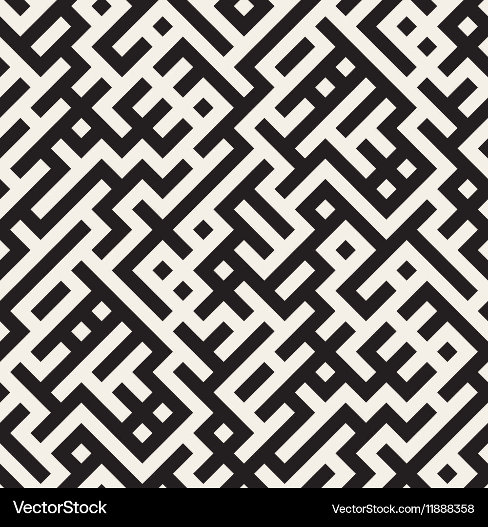 Black and White Maze Pattern Vector Image