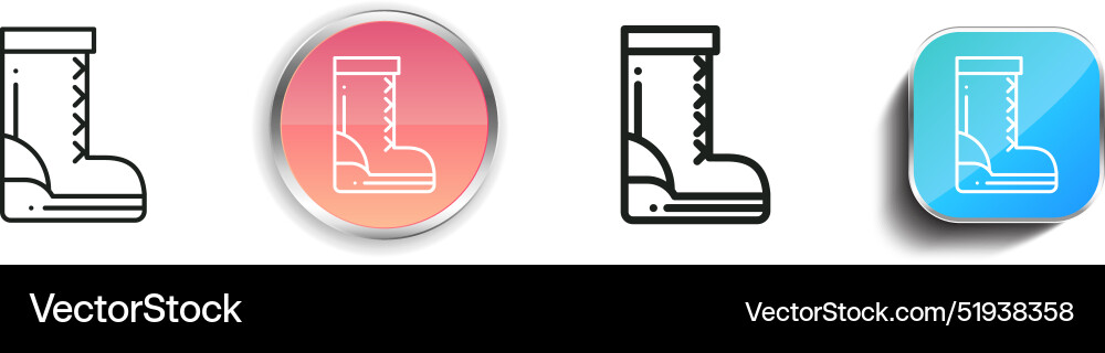 Boot-Symbol dünne lineare regelmäßige und Schaltfläche Stil Boot-Symbol dünne lineare regelmäßige und Schaltfläche Stil vektorbild