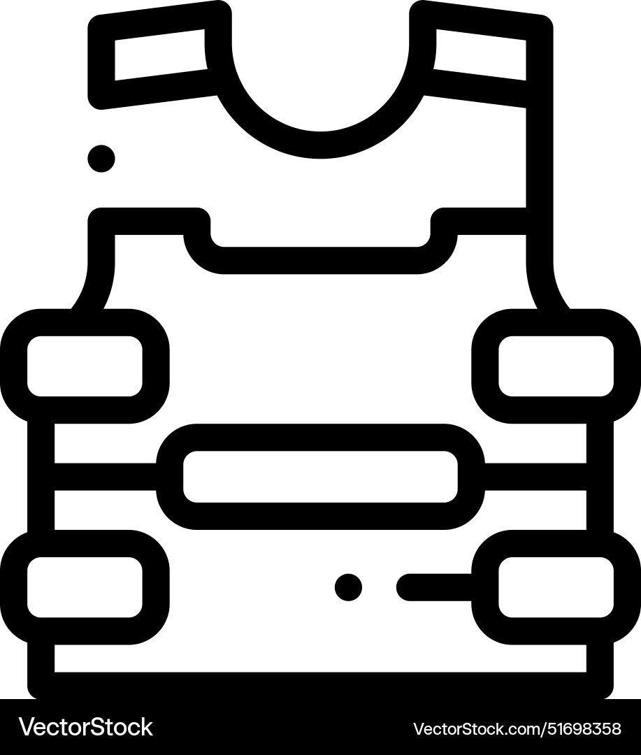 Bulletproof icon thin linear style design Bulletproof icon thin linear style design Vector Image