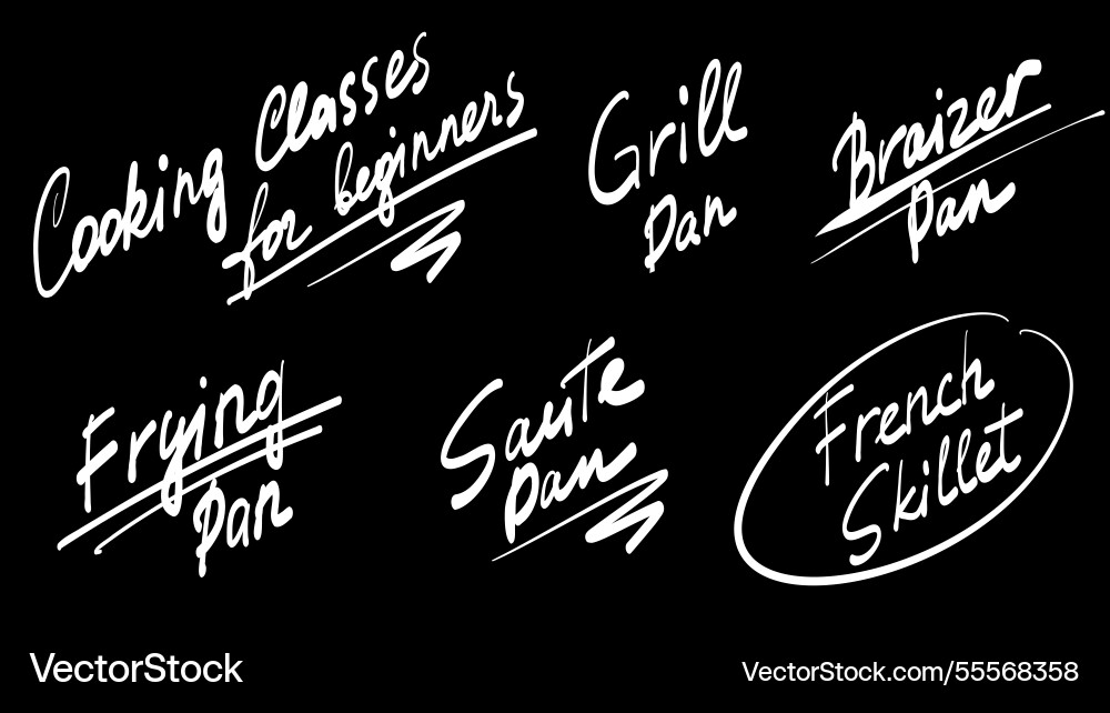 Charcoal cooking lettering on blackboard Vector Image