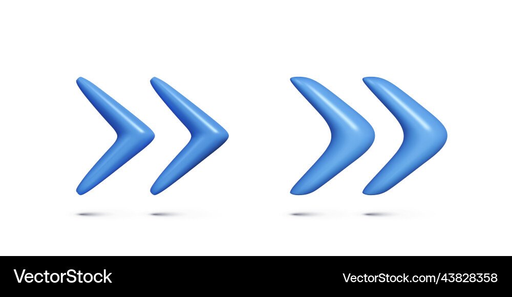 Double 3d arrow navigation button icon Double 3d arrow navigation button icon vector image