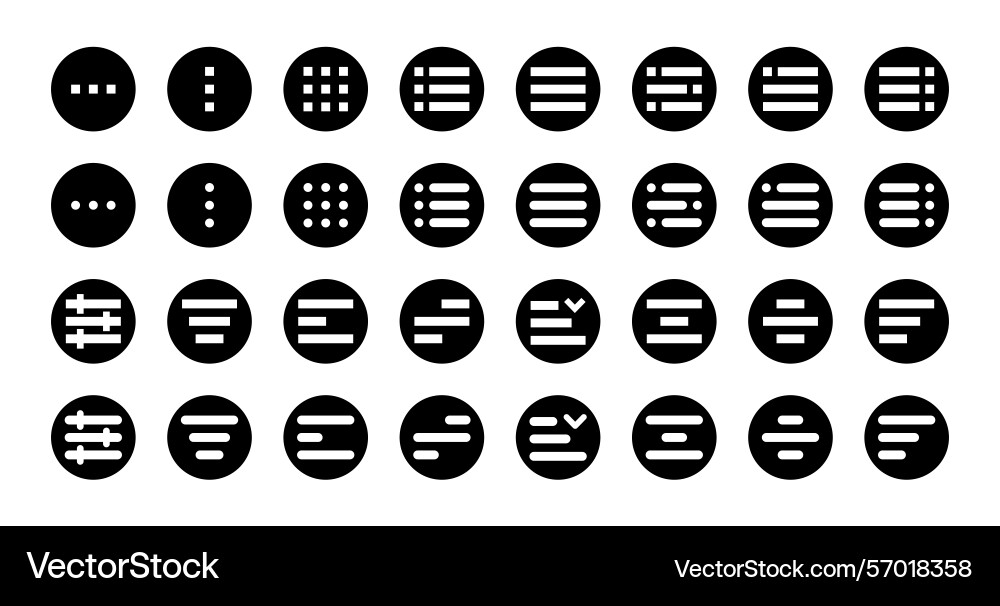 Minimal set of hamburger menu flat icons Minimal set of hamburger menu flat icons vector image