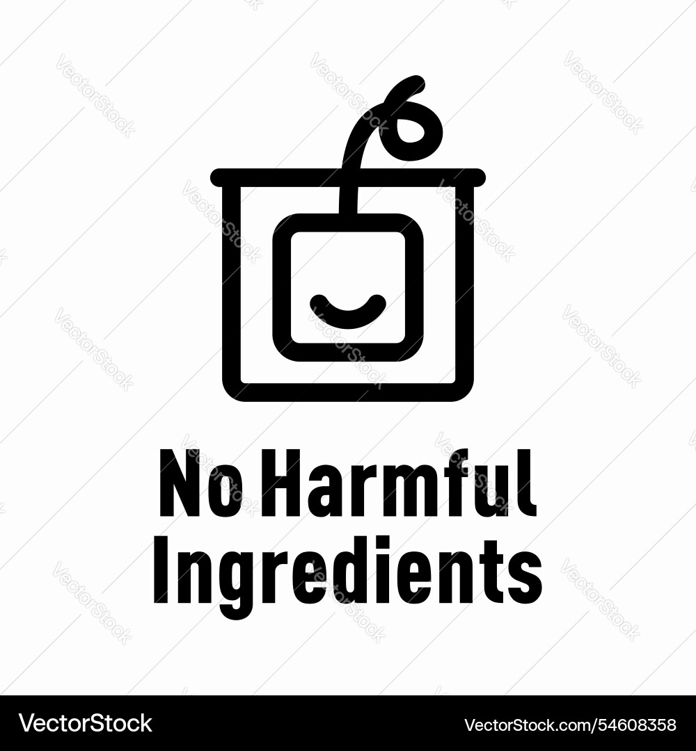 No harmful ingredients information sign Royalty Free Vector