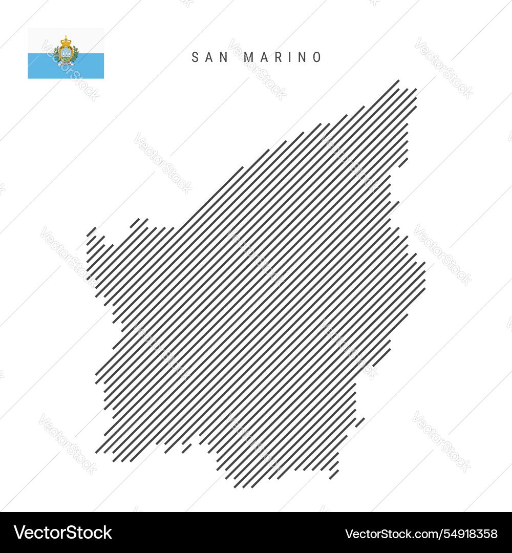 San marino map from pattern of black slanted Vector Image