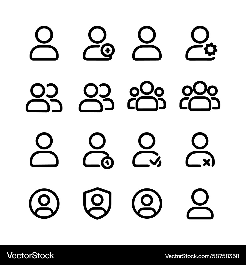 Simple User Account Icon Set Vector Image