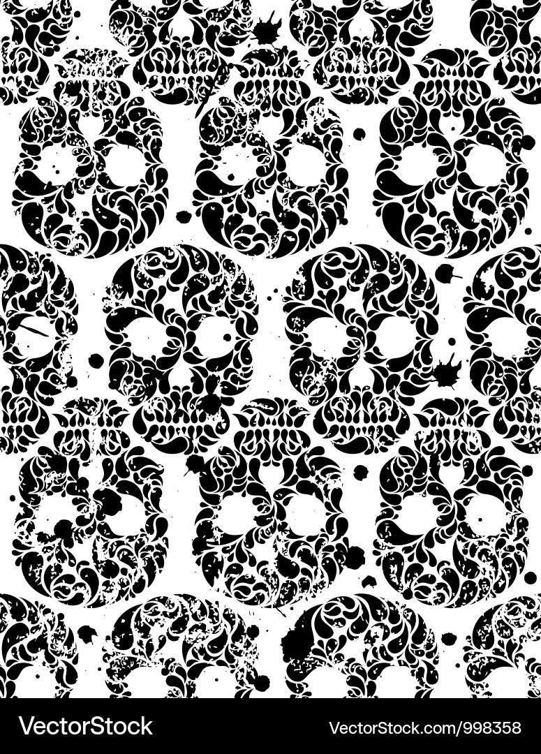 Skull Seamless Pattern vector image