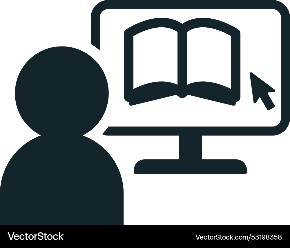Student is learning online using a computer Vector Image