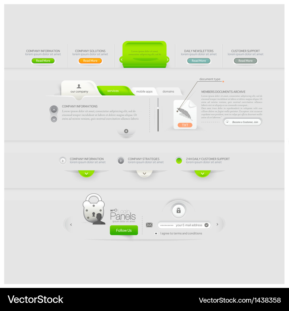 Website Menu Icons Template vector image