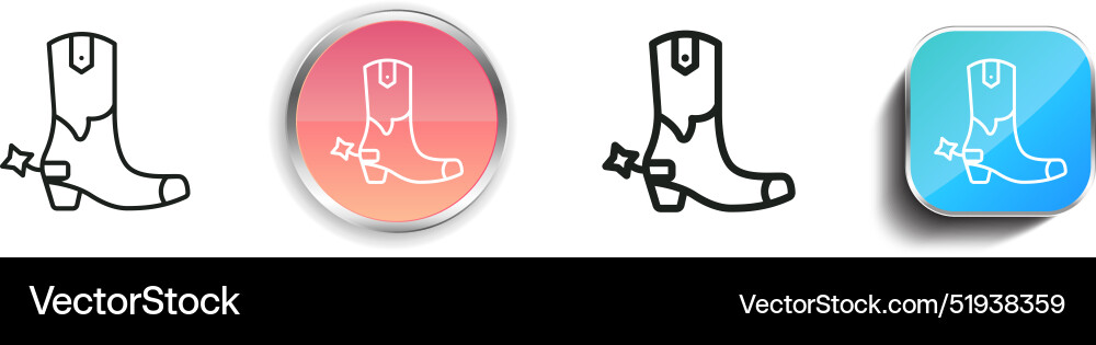Boot icon thin linear regular and button style Boot icon thin linear regular and button style vector image