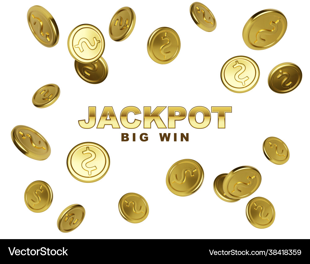 Casino Jackpot Winner - Falling Coins Vector Image