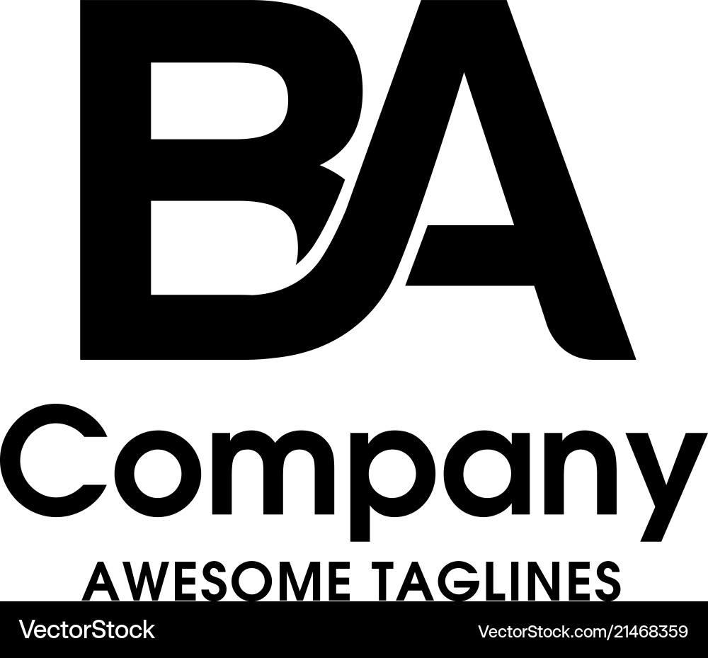 Creative letter ba logo design elements Royalty Free Vector