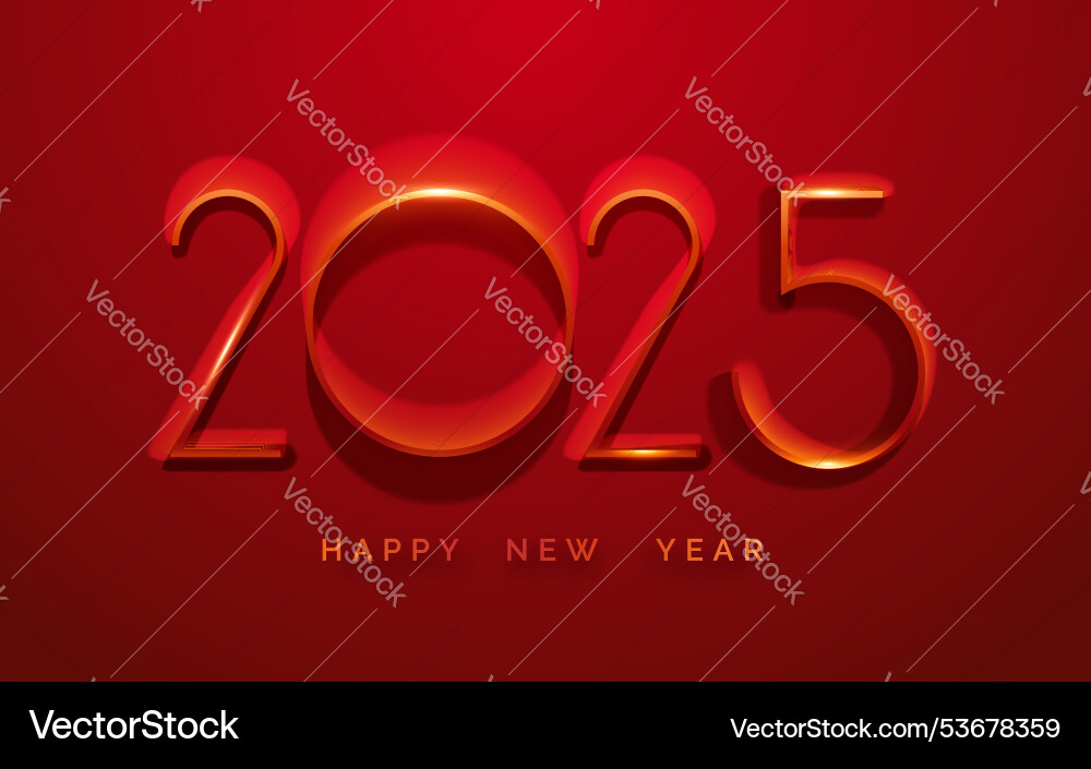 Happy new year 2025 minimalist greeting card Happy new year 2025 minimalist greeting card vector image