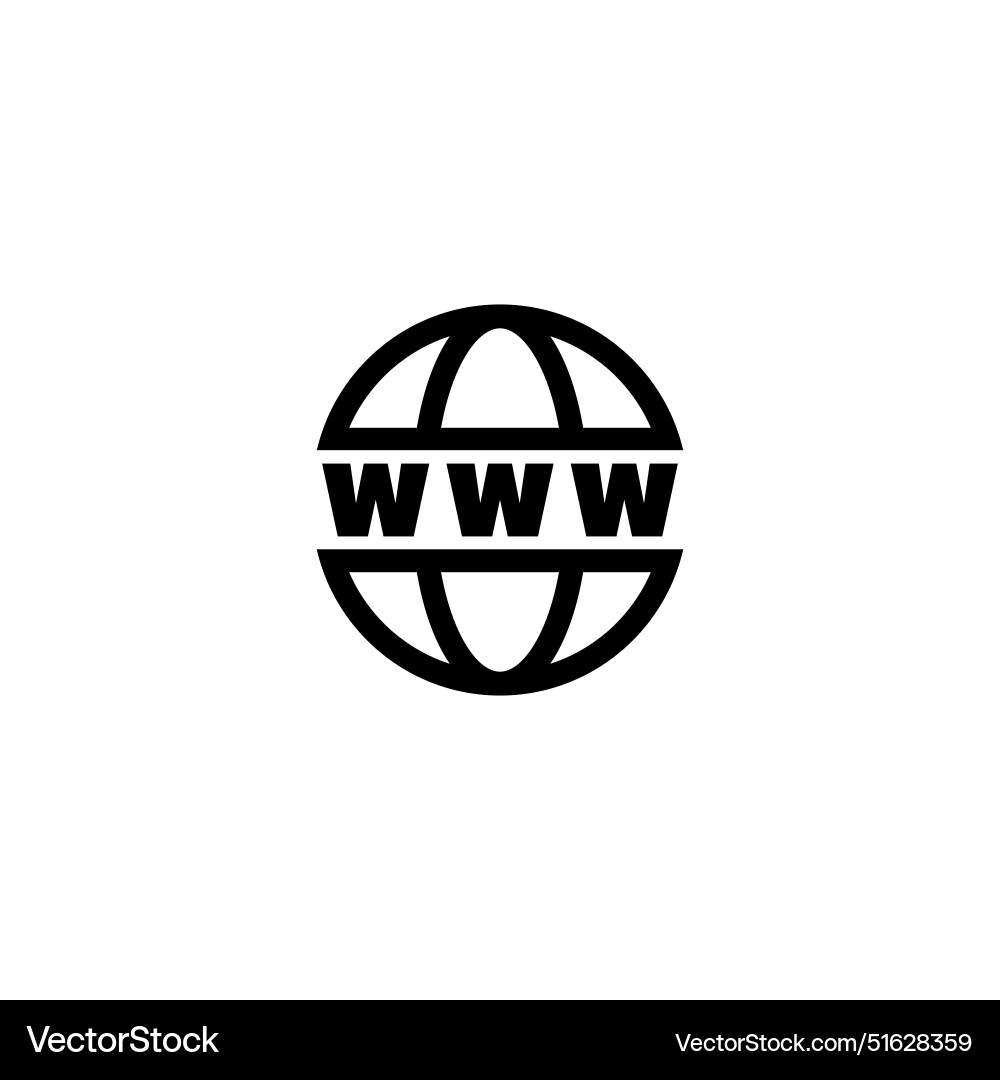 Icon representing global internet access with www Icon representing global internet access with www Vector Image