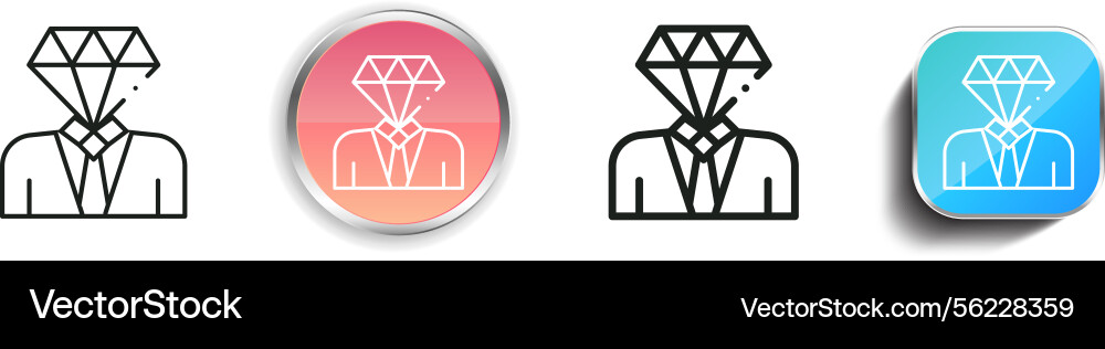 Membership icon thin linear regular and button vector image