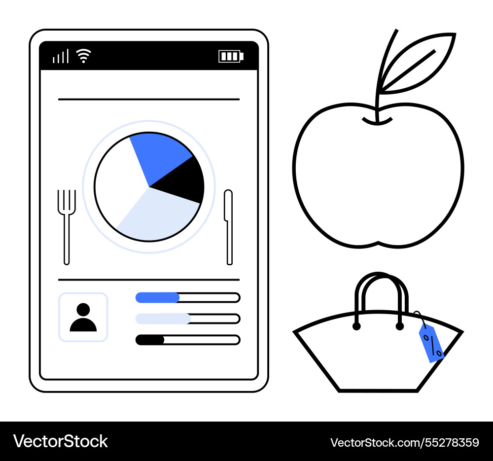 Mobile health tracking app interface with Vector Image