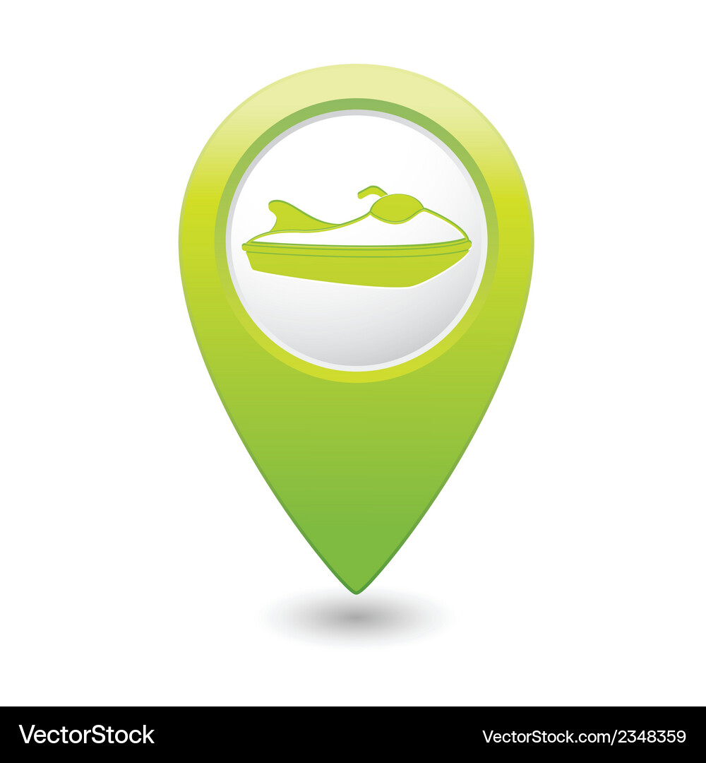 Scooter icon green map pointer Vector Image