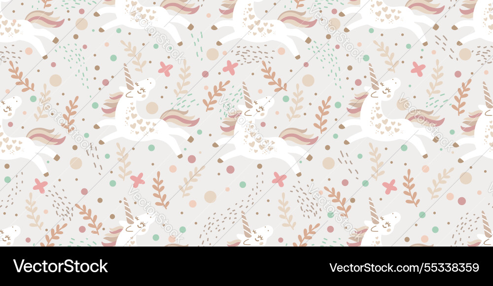 Seamless pattern with cute doodle unicorn Seamless pattern with cute doodle unicorn Vector Image
