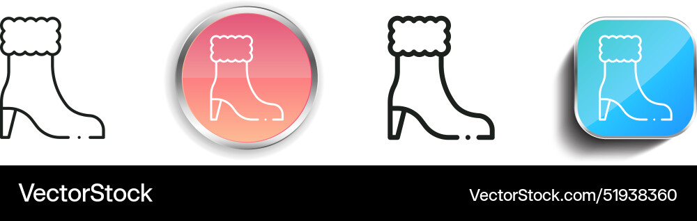 Boot-Symbol dünne lineare regelmäßige und Schaltfläche Stil Boot-Symbol dünne lineare regelmäßige und Schaltfläche Stil vektorbild