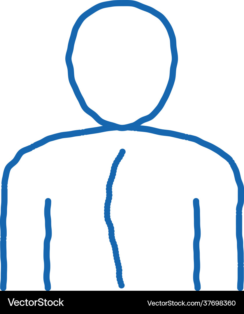 Curvature spinal column orthopedic doodle icon Curvature spinal column orthopedic doodle icon vector image