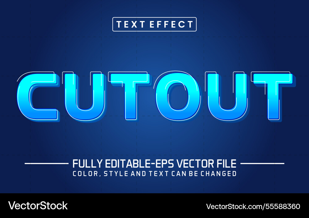 Cut out font text effect editable Cut out font text effect editable vector image