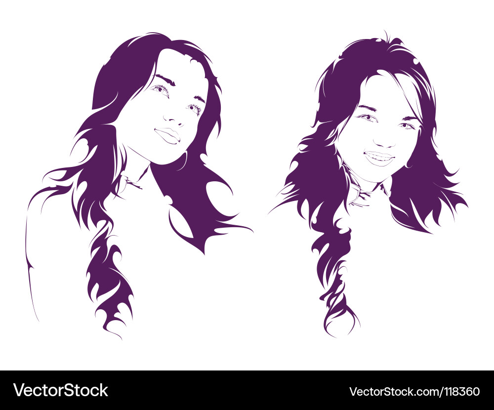 Girls face vector image