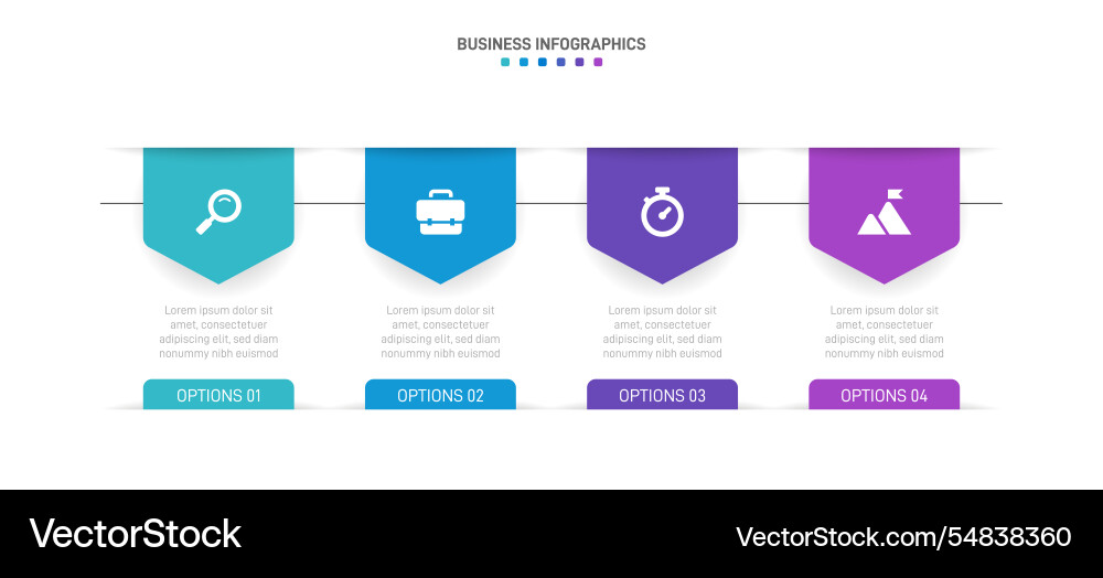 Horizontal progress bar featuring 4 arrow-shaped Horizontal progress bar featuring 4 arrow-shaped vector image