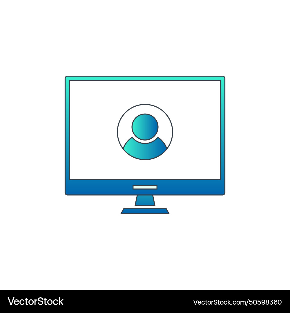 Profile icon in computer online Royalty Free Vector Image