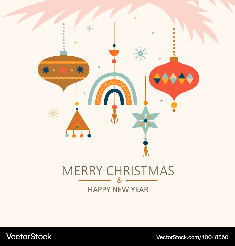 Scandinavian Christmas Balls vector image